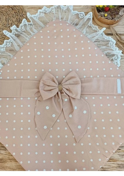 Yenidoğan Papatya Desenli Trilüks Unisex Kundak Bebek Battaniyesi Kahverengi indirimleri