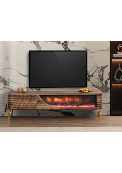 Lndhome Store Petek Şömineli Tv Ünitesi