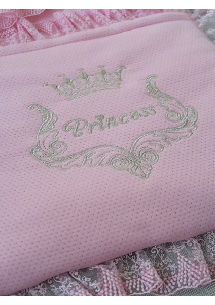 Yenidoğan Sahra Taç Nakışlı Trilüks 2li Alt Açma Seti Pembe fırsatları