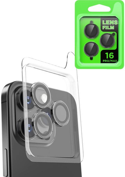 Iphone 16 Pro Max 3'lü Set Şeffaf Kılıf,kolay Takılır Ekran Koruyucu ve Lens Koruyucu