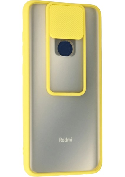 Xiaomi Redmi Note 9 Kılıf Palm Buzlu Kamera Sürgülü Silikon - Sarı Dpmah