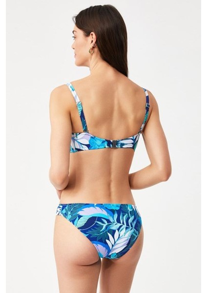 Çıkarılabilir Push Up Dolgulu Kaplı Telsiz Azula Mavi Desenli Bikini Takımı modelleri
