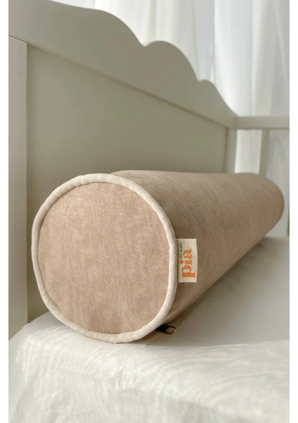 Toprak Krem Biyeli Fitilli Silindir Sosis Bumper Yastık