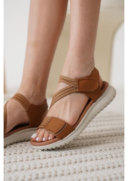 Kanze Premium Taba Kadın Sandalet