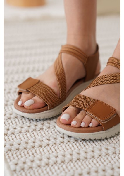 Kanze Premium Taba Kadın Sandalet