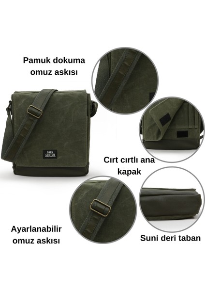 7112 Western Haki Yeşil Suya Dayanıklı Mumlu Kanvas Postacı.omuz Laptop Okul Çantası fırsatları