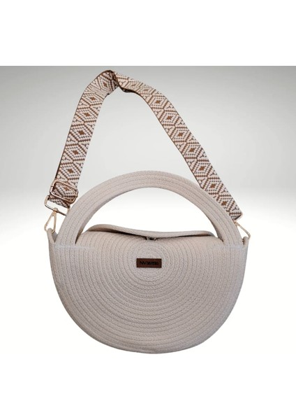 Yuvarlak Açık Krem El ve Omuz Çantası, Yazlık Çanta modelleri