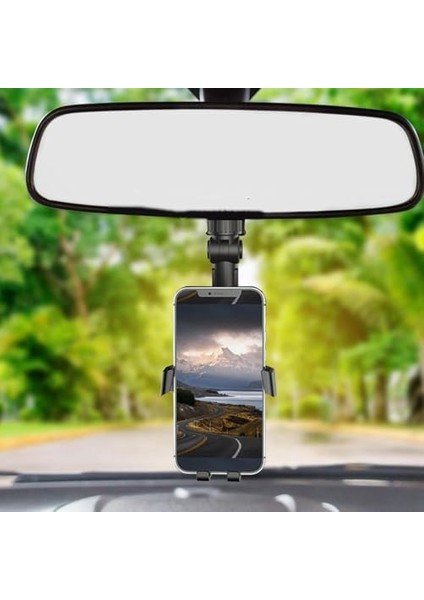 Dikiz Aynası Araç Cep Telefonu Tutucu, 360 Derece Dönebilen Dikiz Aynası Cep Telefonu Tutucu, Araba, Çalışma Masası, Yatak Için Çok Fonksiyonlu Cep Telefonu Tutucu 059