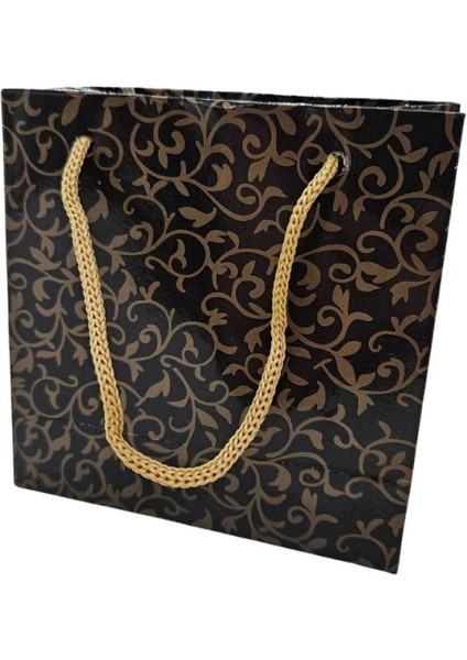 Altın Desenli Siyah (50 Li Paket )Karton Çanta 11X11 fiyatları