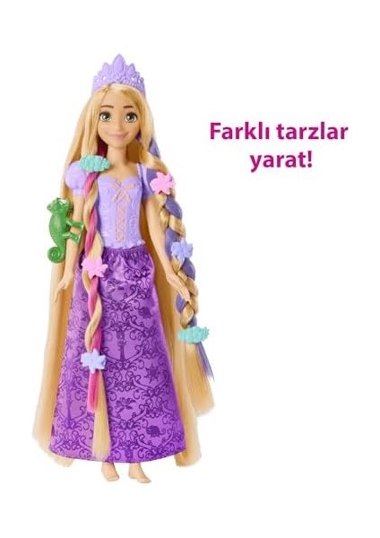 Prenses Renk Değiştiren Sihirli Saçlı Rapunzel, 3 Yaş ve Üzeri, HLW18