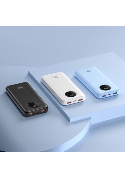 10000MAH 22.5W Dijital LED Ekranlı Taşınabilir Hızlı Şarj Cihazı Powerbank Beyaz