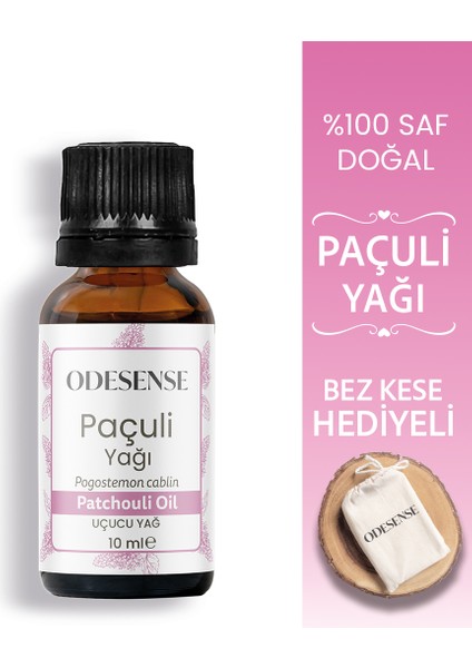 Paçuli Uçucu Yağı 10 ml %100 Doğal ve Saf Içerik Damlalıklı Kapaklı Şişe Bez Kese Hediyeli