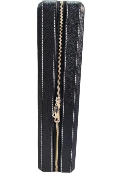 Deri Luxury 18 Li Saat Çantası,kutusu Fermuarlı Siyah (31X38 Cm)