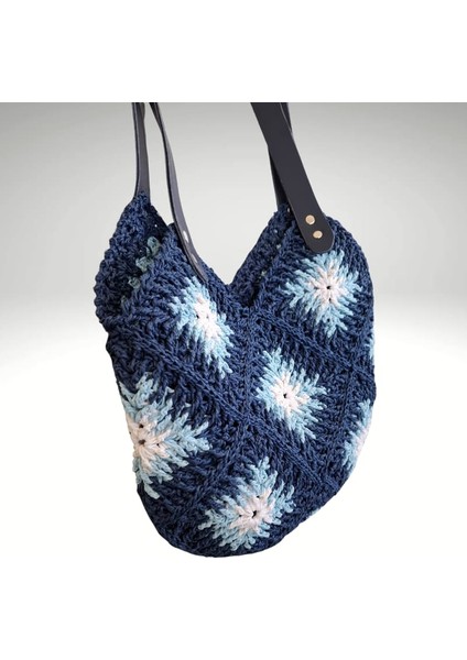 Hasır Lacivert Motifli Yazlık Kadın Omuz Çantası fırsatları