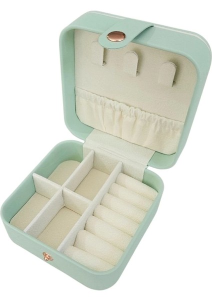 Çıtçıtlı Deri Mini Boy Takı, Seyahat ve Mücevher Çantası,kutusuvaçık Yeşil (10X10 Cm) fırsatları