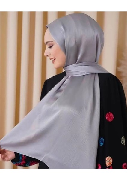 Tesettür Hijab Janjan Abiye Saten Dokulu Vual Ipek Şal Füme fiyatları
