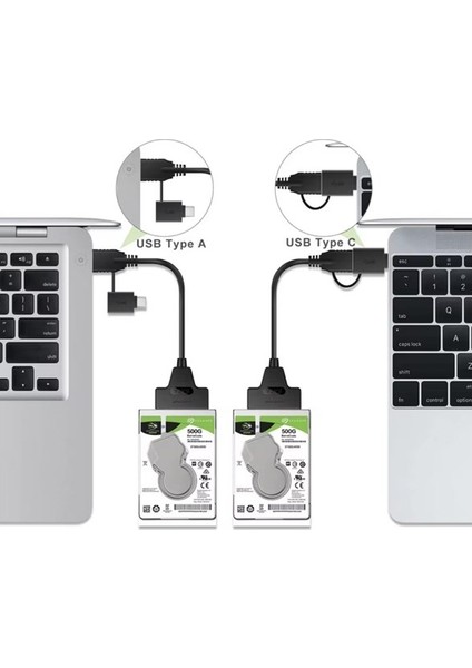 Harici Hard Disk Kablosu 2in1 USB 3.0 Type-C To 2.5 Inç Sata HDD SSD Çevirici Dönüştürücü indirimleri