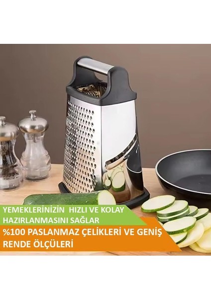 Paslanmaz Çelik 4 Taraflı Çok Işlevli Rende (Dilimleyici)