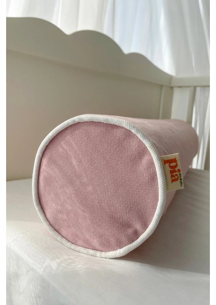 Pembe Beyaz Biyeli Fitilli Silindir Sosis Bumper Yastık modelleri