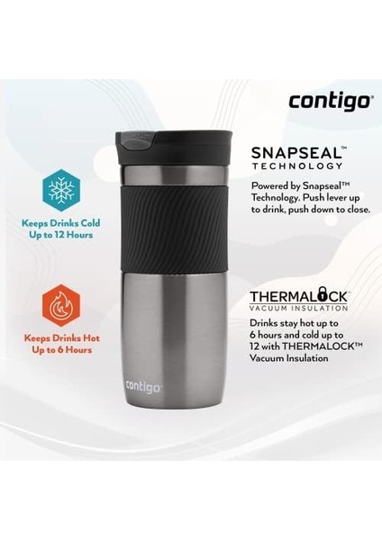 Byron Snapseal Termos Bardak 470 ml Koyu Gri