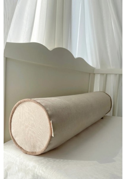 Krem Toprak Biyeli Fitilli Silindir Sosis Bumper Yastık