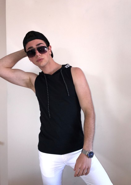 Unisex Kapüşonlu Baskılı T-Shirt