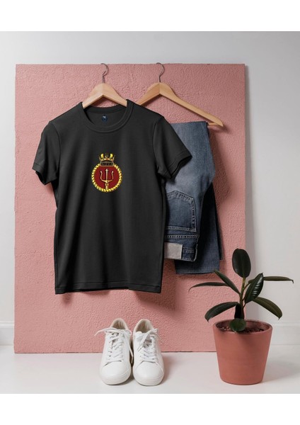 Oversize Hms Sheffield Her Majesty's Ship Royal Navy Type 21 Logo Tasarım T-Shirt modelleri