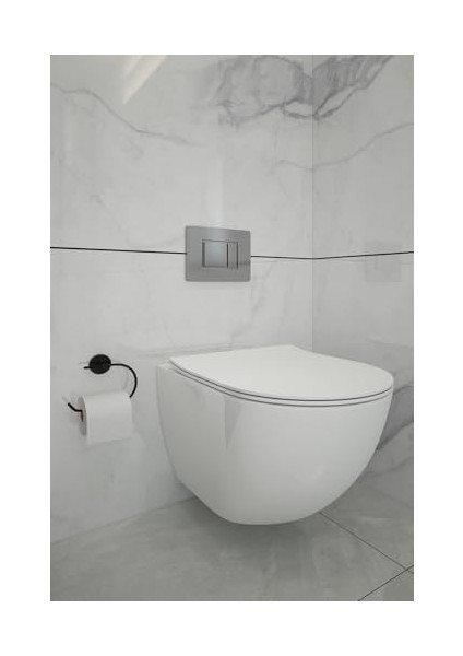 Banyo Lotus Siyah Tuvalet Kağıdı Asacağı,tuvalet Kağıdı Askısı,tuvalet Kağıtlığı - Delmeye Son Ister Yapıştır Ister Montajla