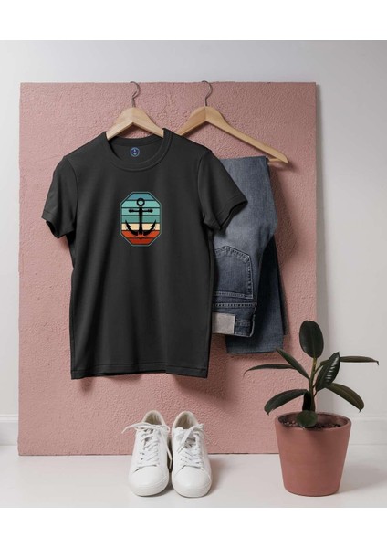 Oversize Renkli Çapa / Rainbow Anchor Tasarım Unisex. T-Shirt fiyatları