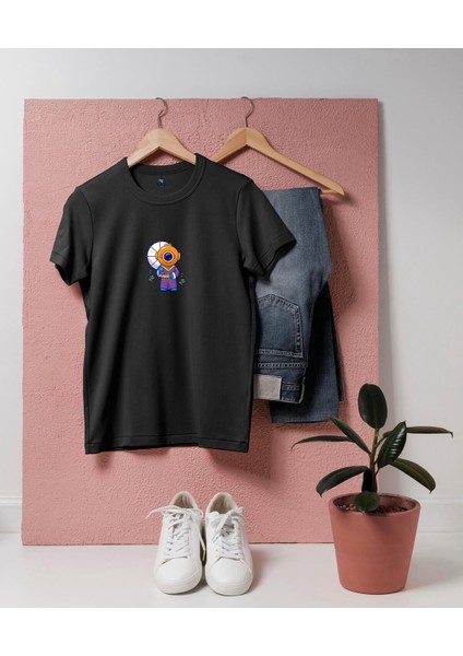 Oversize Japon Şemsiyeli Dalgıç Tasarım T-Shirt