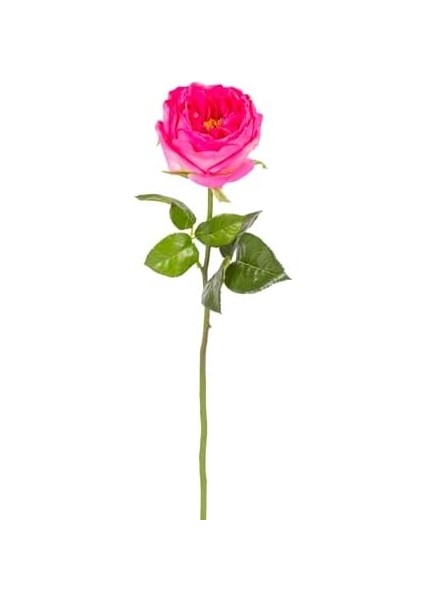 Yapay Çiçek Islak Dokulu Gül Fuşya 48 Cm.