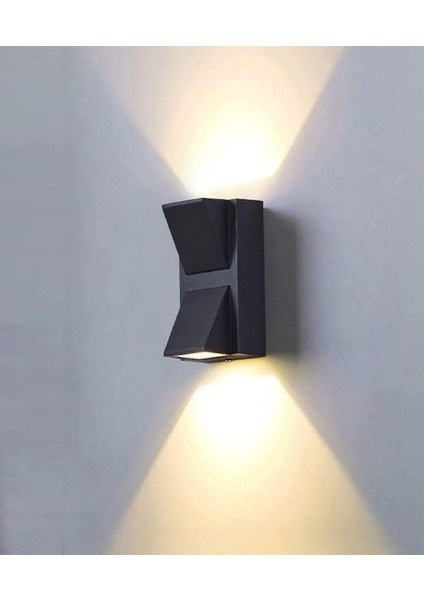 Rodos 7 Watt Modern Duvar LED Aplik 3200K Gün Işığı Çift Yönlü Iç ve Dış Mekan Aplik IP44