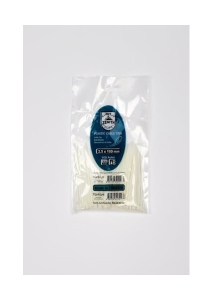 2,5X100 Beyaz Kablo Bağı & Plastik Kelepçe & Cırt Kelepçe 100 Adet (Paket)