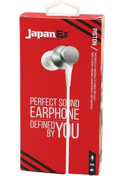 Japanex Pıston Kulak Içi Mikrofonlu Stereo Kulaklık Kablolu= 1.1mt Aux Giriş