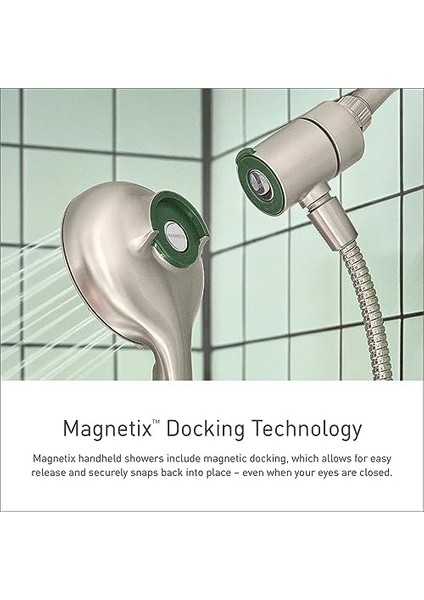 26112 Engage Magnetix Altı Işlevli 5,5 Inç Manyetik Yerleştirme Sistemli El Duş Başlığı, Krom, 1 Adet modelleri