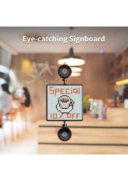 Pixoo-Max Çok Amaçlı Dijital Fotoğraf Çerçevesi Bluetooth, 32 x 32 Programlanabilir Piksel Sanat LED Ekran, Oyun Aksesuarları, Neon Işık Oda Dekorasyonu Için, Pencere Tabela (Siyah)