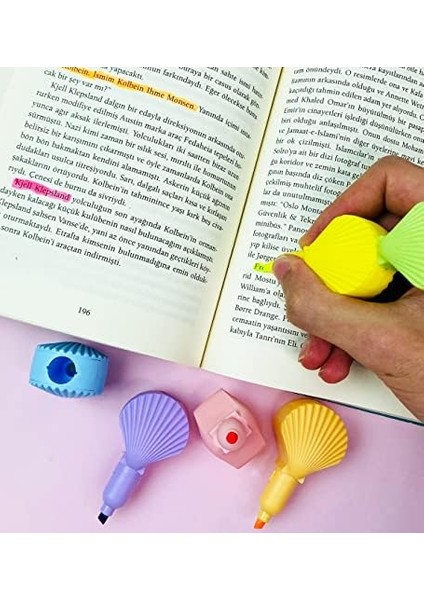 5'li Istiridye Tasarımlı Keçeli Kalem