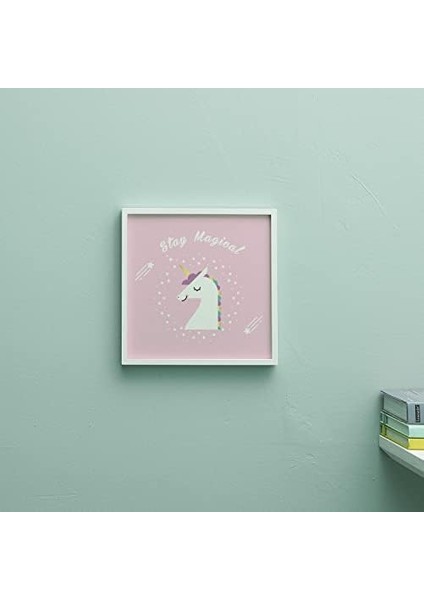 Bebek Odası Dekorasyonu, Yapışkanlı ve Çıkarılabilir, 20X20CM Unicorn Temalı Çerçeve
