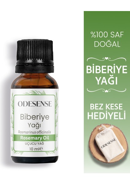 Biberiye Uçucu Yağı 10 ml %100 Doğal ve Saf Içerik Damlalıklı Kapaklı Şişe Bez Kese Hediyeli