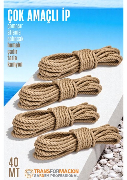 Çok Amaçlı Kalın Ip Hamak Ipi - Çamaşır Ipi Salıncak Ipi Atlama Ipi 40 Metre 721767 fırsatları