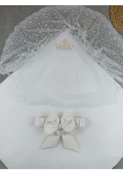 Yenidoğan Kumru Plazma Taçlı Lüks Kundak Bebek Battaniyesi Ekru modelleri