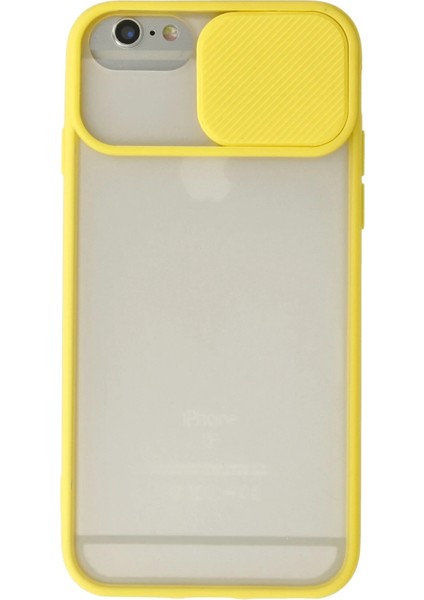 Iphone 6 Kılıf Palm Buzlu Kamera Sürgülü Silikon - Sarı Dpmah