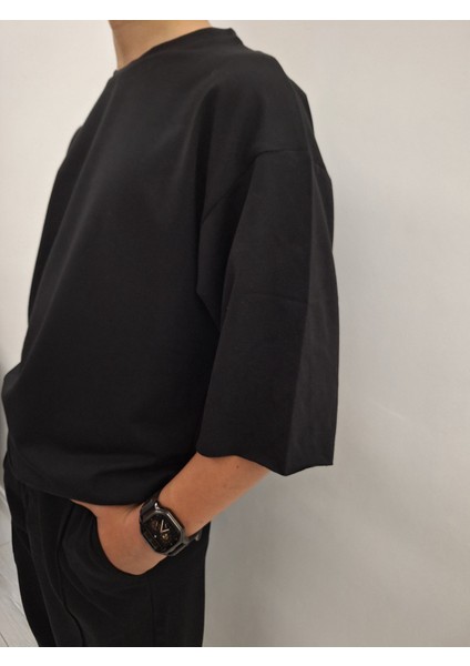 Orijinal Oversize Complete New Erkek Siyah Takım %100 Likralı Full Pamuk