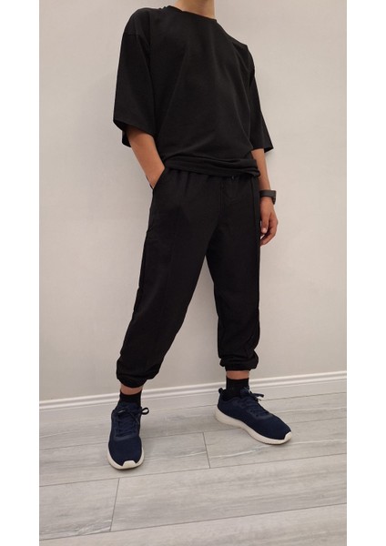 Orijinal Oversize Complete New Erkek Siyah Takım %100 Likralı Full Pamuk