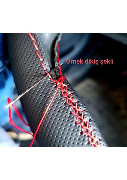 Dikişli Direksiyon Kılıfı Siyah Deri Siyah Dikişli Mercedes Actros 1841 Için (Fotoğraftaki Direksiyonlar)