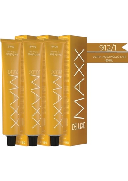 912.1 Ultra Açıcı Küllü Sarı Krem Tüp Boya -60 ml 3 Adet