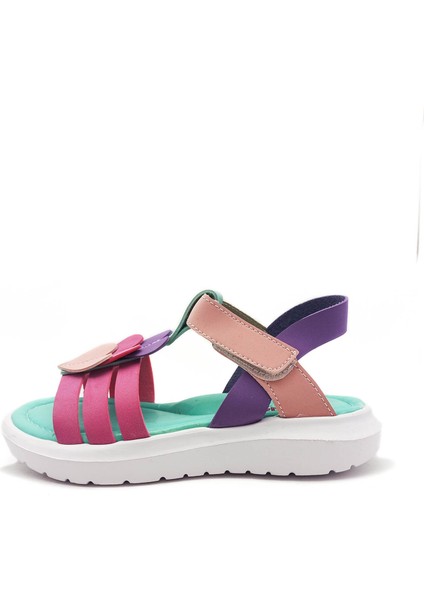 Şirin Genç Ortopedik Çok Renkli Bantlı Kalp Detaylı Kız Çocuk Sandalet fiyatları