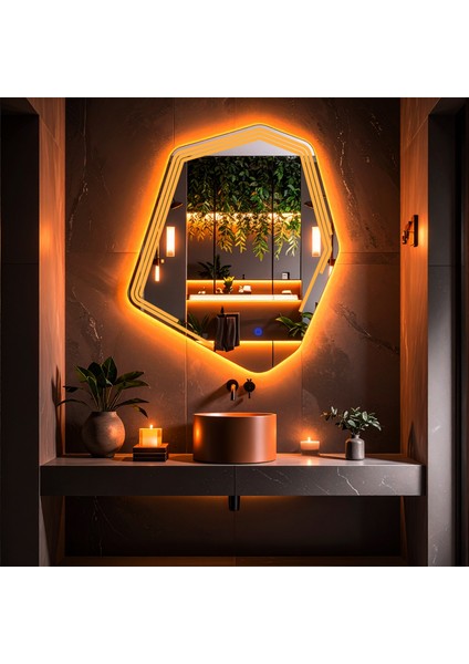 Myrella Amber Led'li Lazer Kumlamalı Lavabo & Banyo Aynası (Dokunmatik Sensörlü) fiyatları