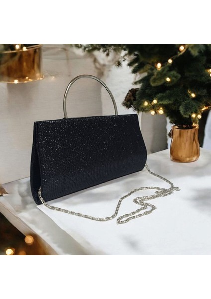 Kadın El Çantası Simli Suni Deri Zincirli Tasarım 26x13x4 cm indirimleri