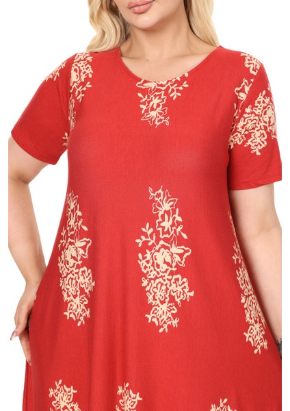 Butik Narçiçeği Pano Desen Asimetrik Kısa Kollu Elbise indirimleri